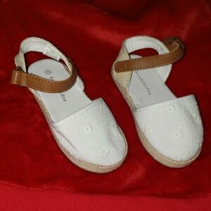 Kids White and Tan Shoes